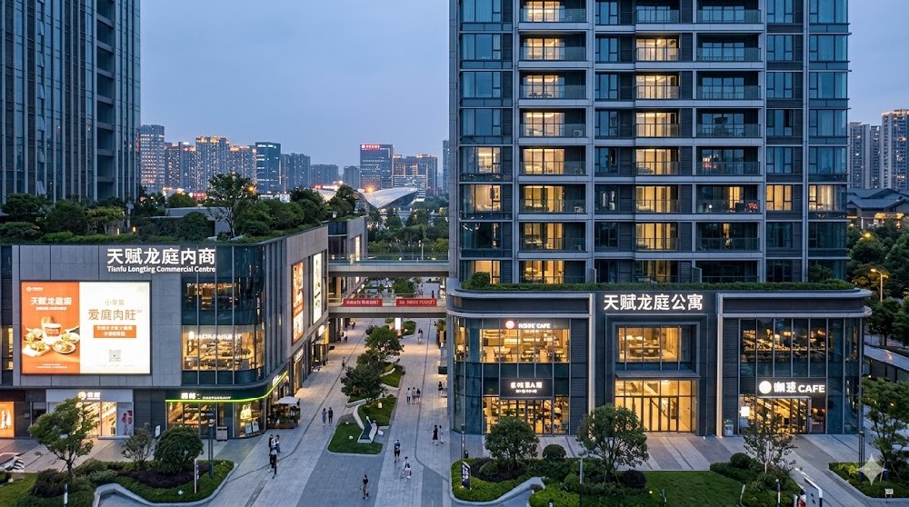 成都天赋龙庭的公寓、 内商、社区商业等销售和招商引进